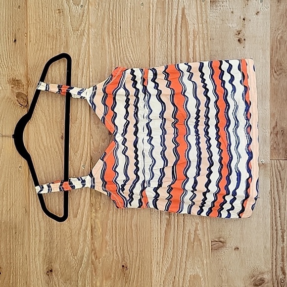 Anthropologie Lilka Size Small Orange, Blue, and White Tank Top - Picture 1 of 8